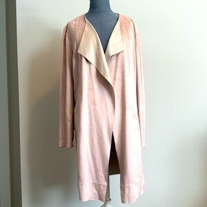 NWT Chicos Ultra Suede Coat. Size 1. Pearlized  Mauve with beige accents